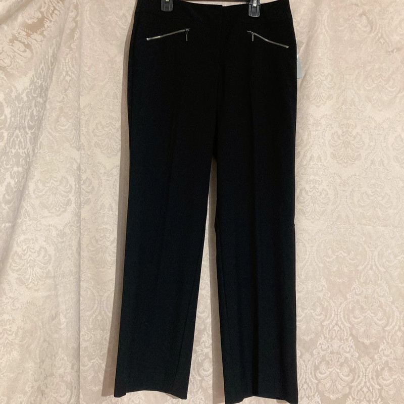 womens small black pants With Gold Zipper Pockets