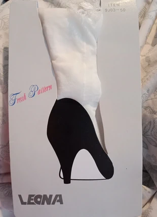 White medium tights with bows, brand: Leona, condition: New with tags, size: Other, £2.00, £2.80 includes Buyer Protection
