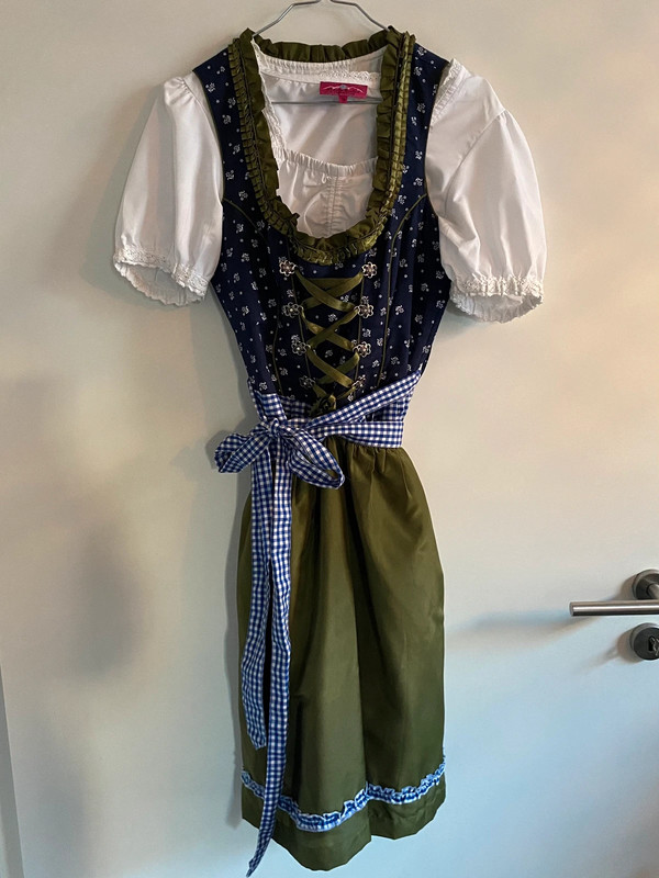 Dirndl / Tracht – mit Bluse – grün-blau 1