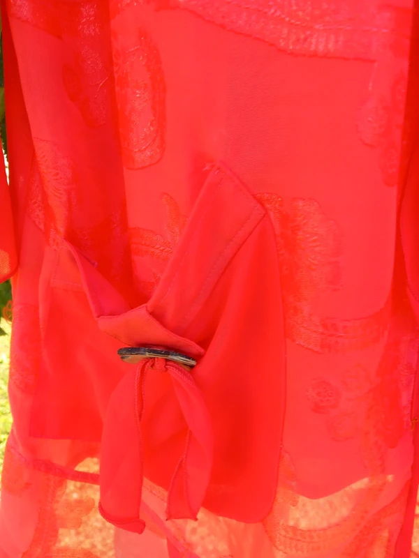 Tunique à voile et décor rose marque laetitia star taille M L - photo numéro 3