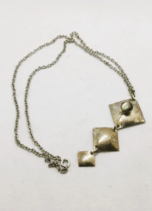 Alpaca Mexico Silver Tone Labradorite Linked Squares Pendant with Chain, brand: Alpaca Mexico Silver Tone Labradorite, condition: Very good, £14.00, £15.40 includes Buyer Protection Pro