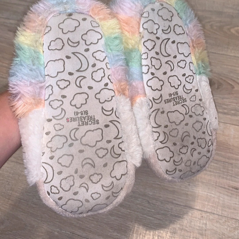 Secret Treasures white rainbow colorful unicorn slippers 5 6 Vinted