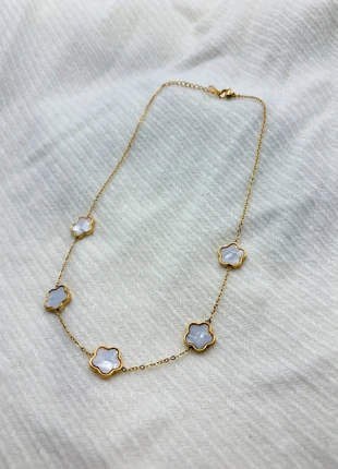 Collier bohème or ajustable en acier inoxydable à motifs fleur blanche - Boheme, marque: Boheme, état: Très bon état, 10,00 €, 11,20 € Protection acheteurs (Pro) incluse