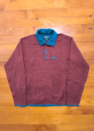 Polaire Homme - Col à boutons - Patagonia - Old School - Vintage - Bordeaux - Taille S, merk: Patagonia, staat: Heel goed, maat: S, € 49,99, € 53,19 inclusief Kopersbescherming