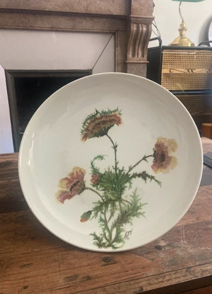 Grand plat en Porcelaines d’Aquitaine - Fabriquée au gaz de Lacq - Lourioux à Foëay - Décor fleuri, brand: porcelaine d'Aquitaine, condition: Very good, €19.90, €21.60 includes Buyer Protection