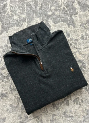 Quarter Half Zip Sweat Pull Col Camionneur Ralph Lauren RL Gris Logo Cavalier, marque: Ralph Lauren, état: Très bon état, taille: L, 50,00 €, 53,20 € Protection acheteurs (Pro) incluse