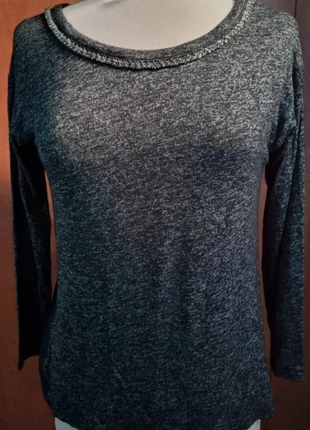 Pull léger noir gris avec perles au col taille 40, marque: Atmosphere, état: Très bon état, taille: L / 40 / 12, 14,00 €, 15,40 € Protection acheteurs incluse