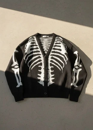 Gilet noir squelette, style oversize street goth, condition: Very good, size: M, €47.90, €51.00 includes Buyer Protection