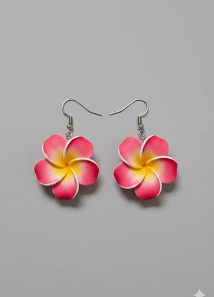 Fleurs de tiaré rose fluo - Boucles d'oreilles éclatantes, marca: Fantaisie, estado: Novo sem etiquetas, €2.50, €3.33 inclui Proteção do Comprador