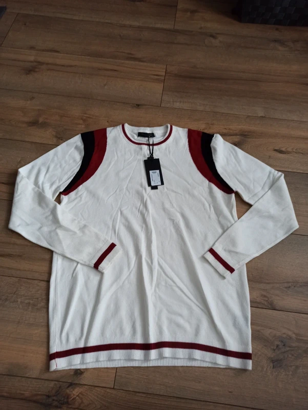 Pull blanc homme manches longues XL