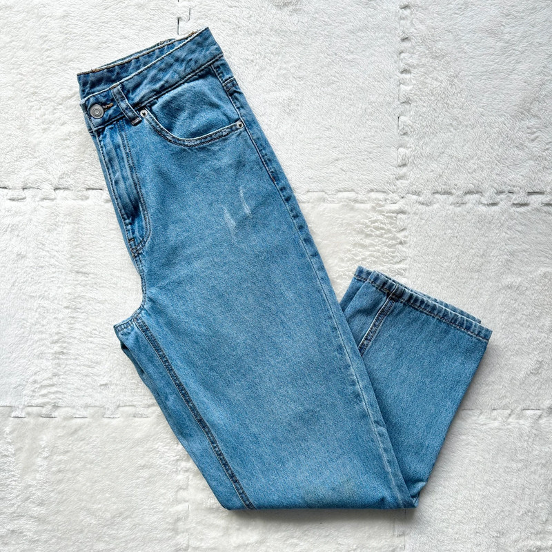 8 seconds Korean blue highwaisted straight leg jeans, size 64/ xsmall 1