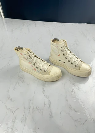 Chaussures Converse All Star montantes à semelle compensée beige pour femme - Taille 36, brand: Converse, condizioni: Ottime, taglia: 36, €26.00, €28.00 include la Protezione acquisti