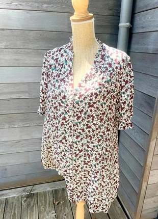 Robe ba&sh imprimée fleurie fluide – manches courtes – col volanté, marca: Ba&sh, estado: Muy bueno, tamaño: S / 36 / 8, 36,00 €, 38,50 € Protección al comprador incluida