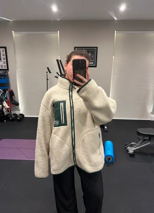 EME Studios Antarctic Cream Sherpa Fleece with Khaki, brand: Eme Studios, condition: Very good, size: L, £40.00, £42.70 includes Buyer Protection