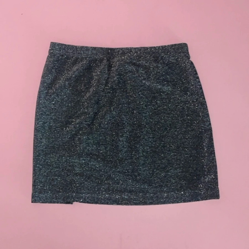SHEIN Glitter Split Mini Skirt 2