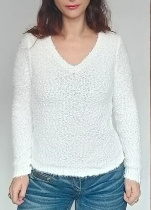 Pull d hiver poilu blanc basique chaud taille 38, marke: Cache Cache, zustand: Sehr gut, größe: M / 38 / 10, 9,90 €, 11,10 € beinhaltet Vinted-Käuferschutz Pro