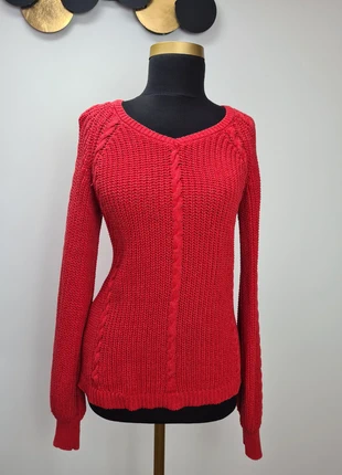 Just Jeans - Pull hiver col V rouge - Taille S 8 - Très bon état - 759, brand: Just Jeans, condition: Very good, size: S / 36 / 8, €12.00, €13.30 includes Buyer Protection