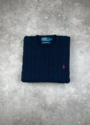 Pull Col Rond tressé Torsadé Polo Ralph Lauren Taille L Bleu Marine Logo Brodé Rouge Coton #R26, marque: Ralph Lauren, état: Très bon état, taille: L, 70,00 €, 74,20 € Protection acheteurs (Pro) incluse