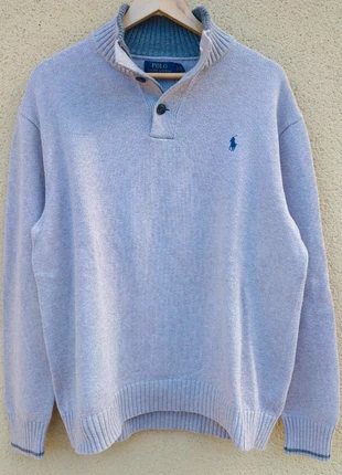 Pull col camionneur avec bouton en coton gris Ralph Lauren taille L, marque: Ralph Lauren, état: Très bon état, taille: L, 39,00 €, 41,65 € Protection acheteurs incluse