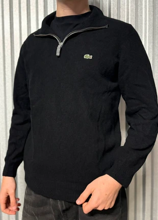 1/4 zip Lacoste noir pull col camionneur laine brodé sweat half zip V-PL11, brand: Lacoste, condition: Very good, size: M, €39.90, €42.60 includes Buyer Protection Pro
