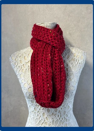 Écharpe tricotée rouge à fils brillants – Taille unique – Lot MI22, estado: Muy bueno, 8,00 €, 9,10 € Protección al comprador Pro incluida