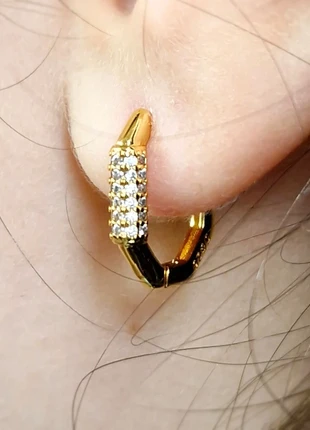 Boucle d'oreille en bronze plaqué argent s925 pour les femmes doré, condition: Very good, €12.00, €13.30 includes Buyer Protection Pro
