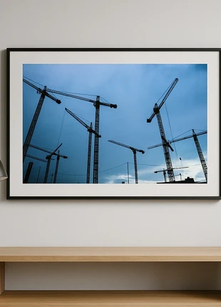 Lámina decorativa Original "Gruas en Hamburgo", marca: Original, estado: Nuevo sin etiquetas, 9,90 €, 11,10 € Protección al comprador incluida