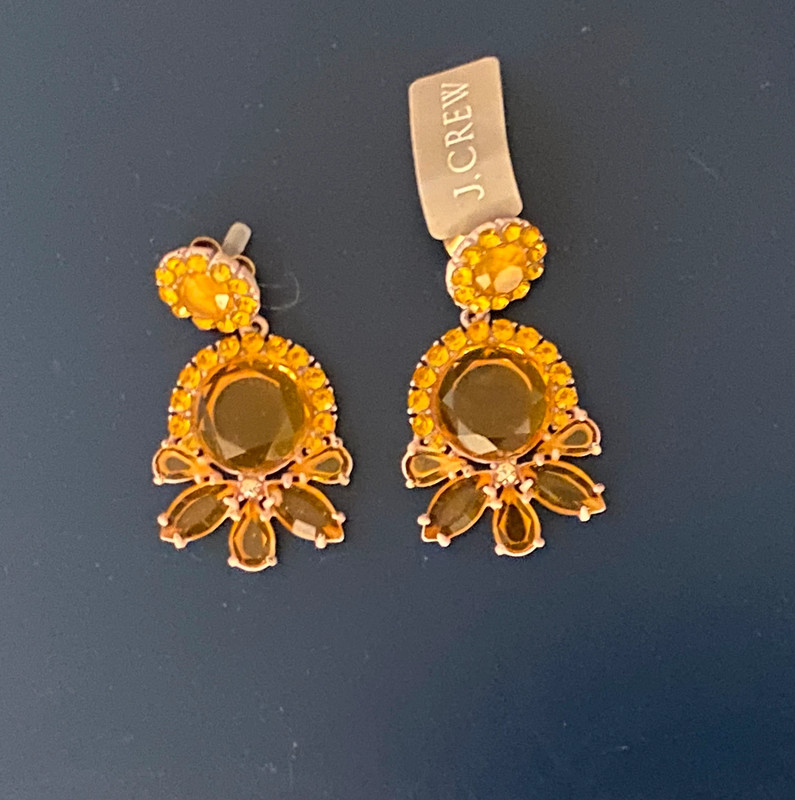 NWT-JCrew Yellow Crystal Starburst Earrings 5