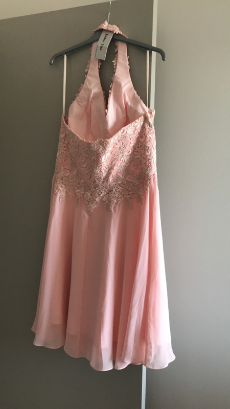 Robe de soiree courte dos nu rose poudre Vinted