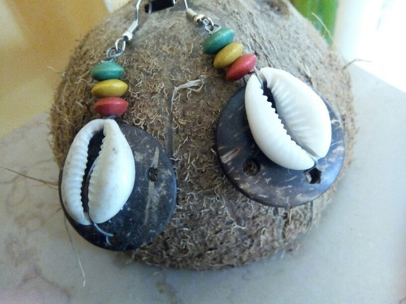 Boucles d'oreilles coquillage Guadeloupe 3