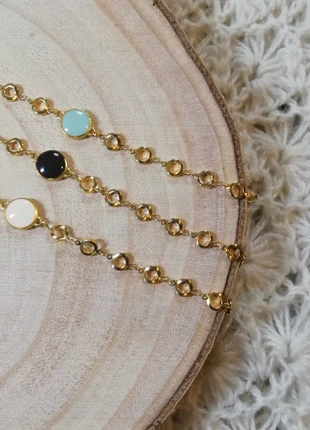 Bracelet plaqué or pierre epoxy, condition: New without tags, €18.00, €19.60 includes Buyer Protection