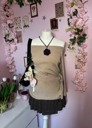 Y2K off the shoulder knit top, condition: Good, size: XXL / 44 / 16, €16.00, €17.50 includes Buyer Protection