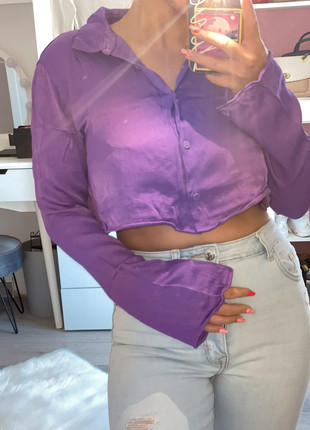 Mini chemise violette 