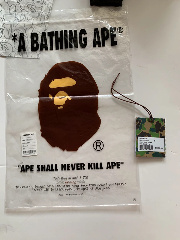 Bape plastic bag hotsell