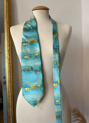 Cravate vintage bleu à motifs animaux d'Afrique, zustand: Sehr gut, 6,00 €, 7,00 € inklusive Vinted-Käuferschutz