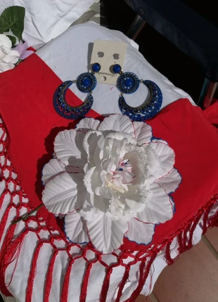 Flor y pendientes de flamenca, marca: Flamenca, estado: Novo sem etiquetas, €5.00, €5.95 inclui Proteção do Comprador