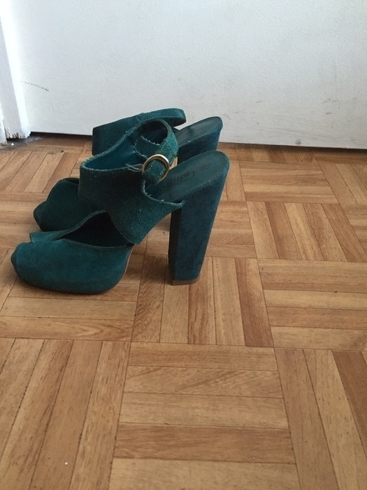 Chaussures à talons vert emeraude 2