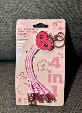 Porte-clés 4-en-1 avec câbles de charge, condition: New with tags, €6.00, €7.00 includes Buyer Protection