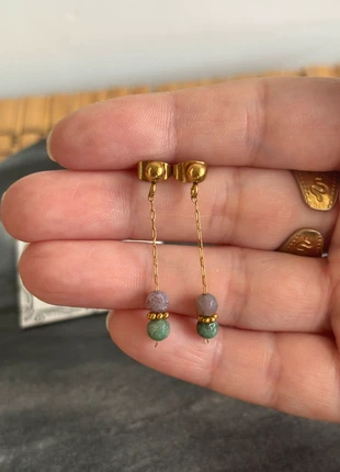 Boucles d’oreilles agate indienne Indiana acier plaqué or Gemstone, marca: boucles d’oreilles agate, estado: Muito bom, €12.00, €13.30 inclui Proteção do Comprador Pro