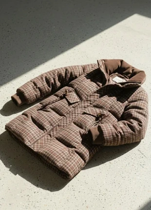 Doudoune longue à carreaux – vintage, chaude, marron, cosy, brand: Maison Dareléa, condition: Very good, size: M / 38 / 10, €229.90, €242.10 includes Buyer Protection Pro