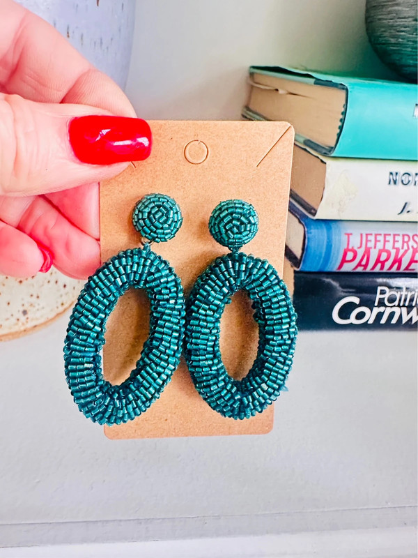 Teal/blue earrings 1