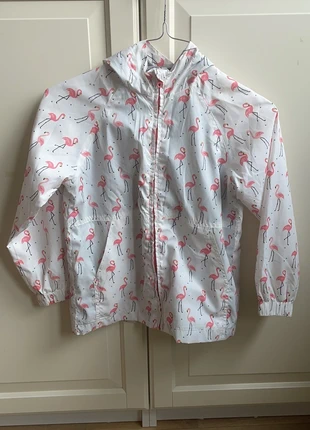 Coupe-vent blanc à capuche avec flamants roses , marque: Mango Kids, état: Très bon état, taille: 10 ans / 140 cm, 7,00 €, 8,05 € Protection acheteurs incluse