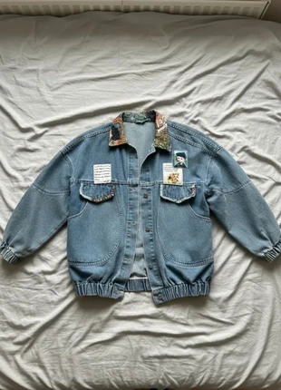 Veste effet Jean Patchwork Vintage avec Nœud au Dos, merk: Vintage Dressing, staat: Heel goed, maat: M / 38 / 10, € 69,99, € 74,19 inclusief Kopersbescherming