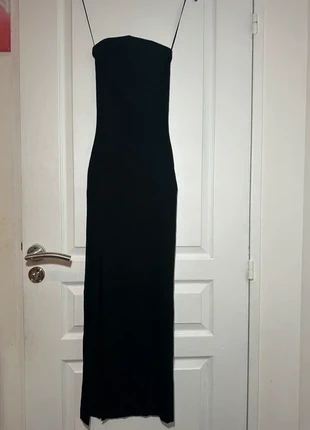 Robe longue noire côtelée NA-KD, marque: NA-KD, état: Neuf avec étiquette, taille: XXS / 32 / 4, 13,00 €, 14,35 € Protection acheteurs incluse