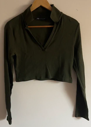 Haut Zara vert foncé maille côtelée taille L, marke: Zara, zustand: Sehr gut, größe: L / 40 / 12, 10,00 €, 11,20 € inklusive Vinted-Käuferschutz