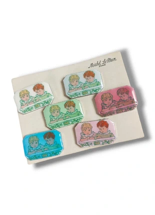 Lot de 6 badges broches argentées années 70, brand: Michel Le Brun, condition: Very good, €15.00, €16.45 includes Buyer Protection