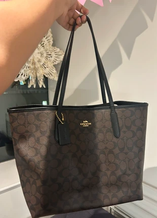 Coach city tote bag in signature canvas in black and brown, brand: Coach, condition: New without tags, £150.00, £158.20 includes Buyer Protection