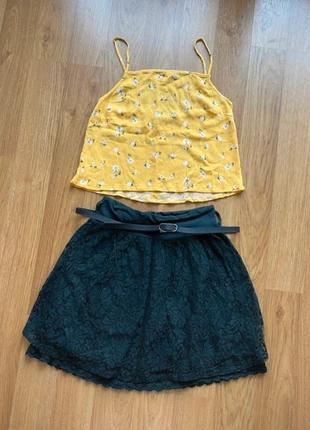 Jupe noir avec ceinture /Falda negra blonda cinturón T. S T.M, marque: Local, état: Très bon état, taille: S / 36 / 8, 3,00 €, 3,85 € Protection acheteurs incluse