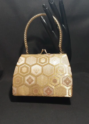 Vintage 1960s Japanese gold tone silk handbag party/accessories sac à main vtg japon, marque: vintage japanese handbag, état: Bon état, 59,00 €, 62,65 € Protection acheteurs (Pro) incluse