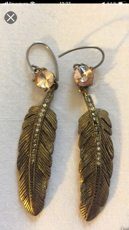 Boucles oreille plumes Fossil 